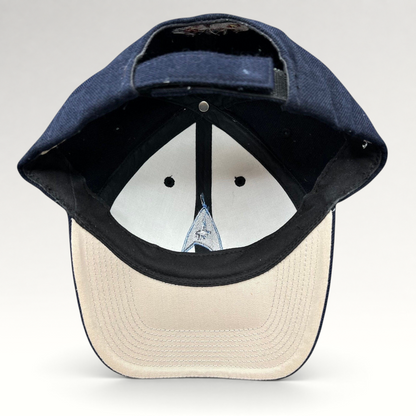 Raree Finds navy blue cotton twill Star Trek 2009 crew hat with Starfleet delta insignia and rear starship embroidery