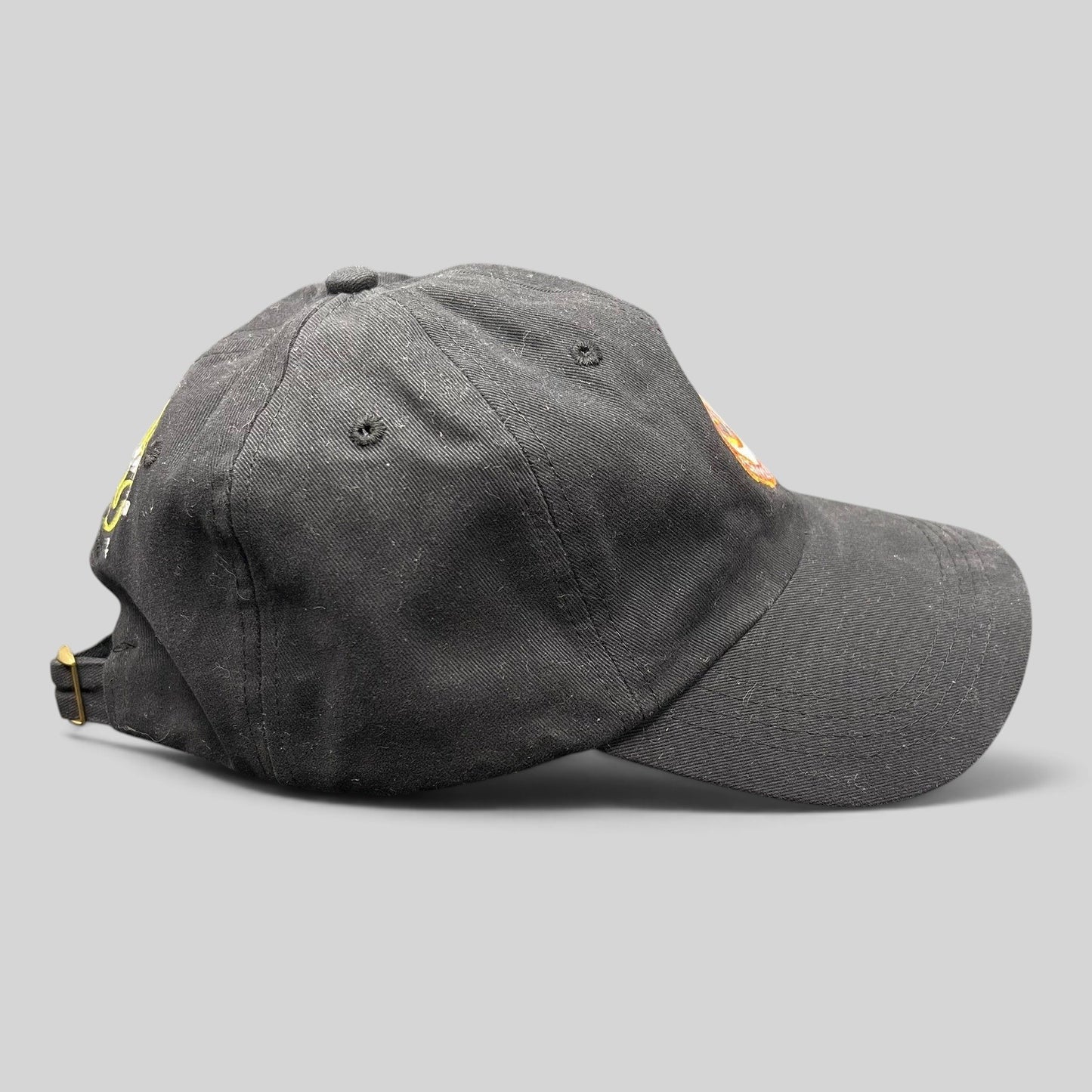 Raree Finds black cotton Star Wars Force Awakens BB-8 cast and crew strapback hat with brass buckle closure