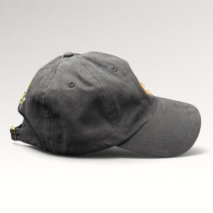 Raree Finds black cotton Star Wars Force Awakens BB-8 cast and crew strapback hat with brass buckle closure