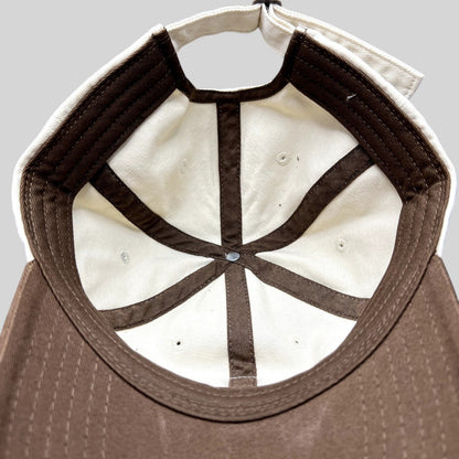 Raree Finds Star Wars Galactic Sentients strapback hat interior showing cream cotton panels and brown taped seams