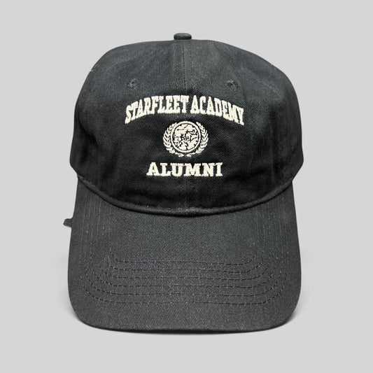 Raree Finds navy blue cotton Starfleet Academy Alumni strapback hat with embroidered crest and curved brim