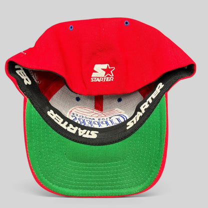 Raree Finds vintage Starter LA Clippers red cap with green underbrim and interior branded sweatband
