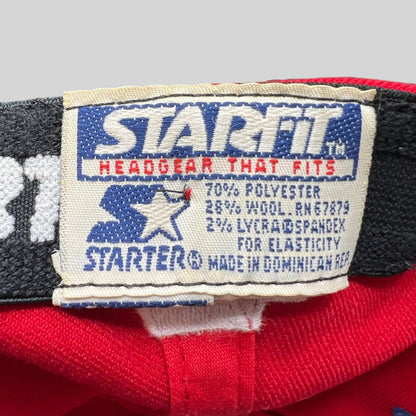 Raree Finds vintage Starter Starfit cap interior tag showing material composition and branding details