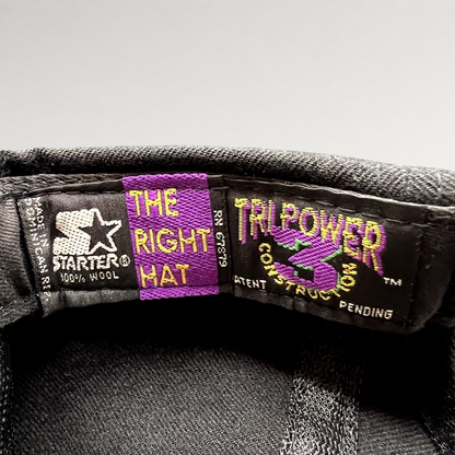 Raree Finds vintage Starter The Right Hat label inside a 1995 Birmingham Barracudas wool snapback cap