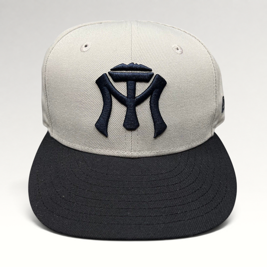 Raree Finds Sultanes de Monterrey New Era 59FIFTY fitted hat with a light grey crown and black flat brim
