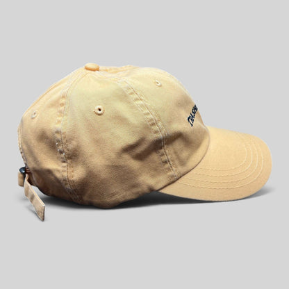Raree Finds vintage tan cotton dad cap with Trashmasters embroidered text and adjustable strapback closure