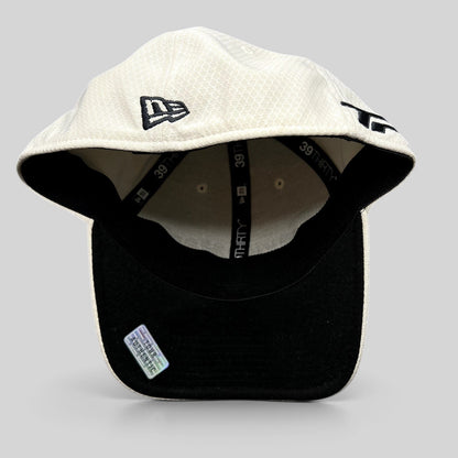 Raree Finds white New Era 39THIRTY TaylorMade golf cap with black brim and authentic PGA Tour hologram sticker