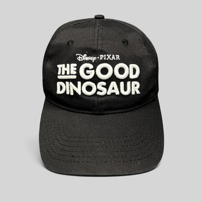 Raree Finds black Disney Pixar The Good Dinosaur promotional strapback hat with white embroidered front logo