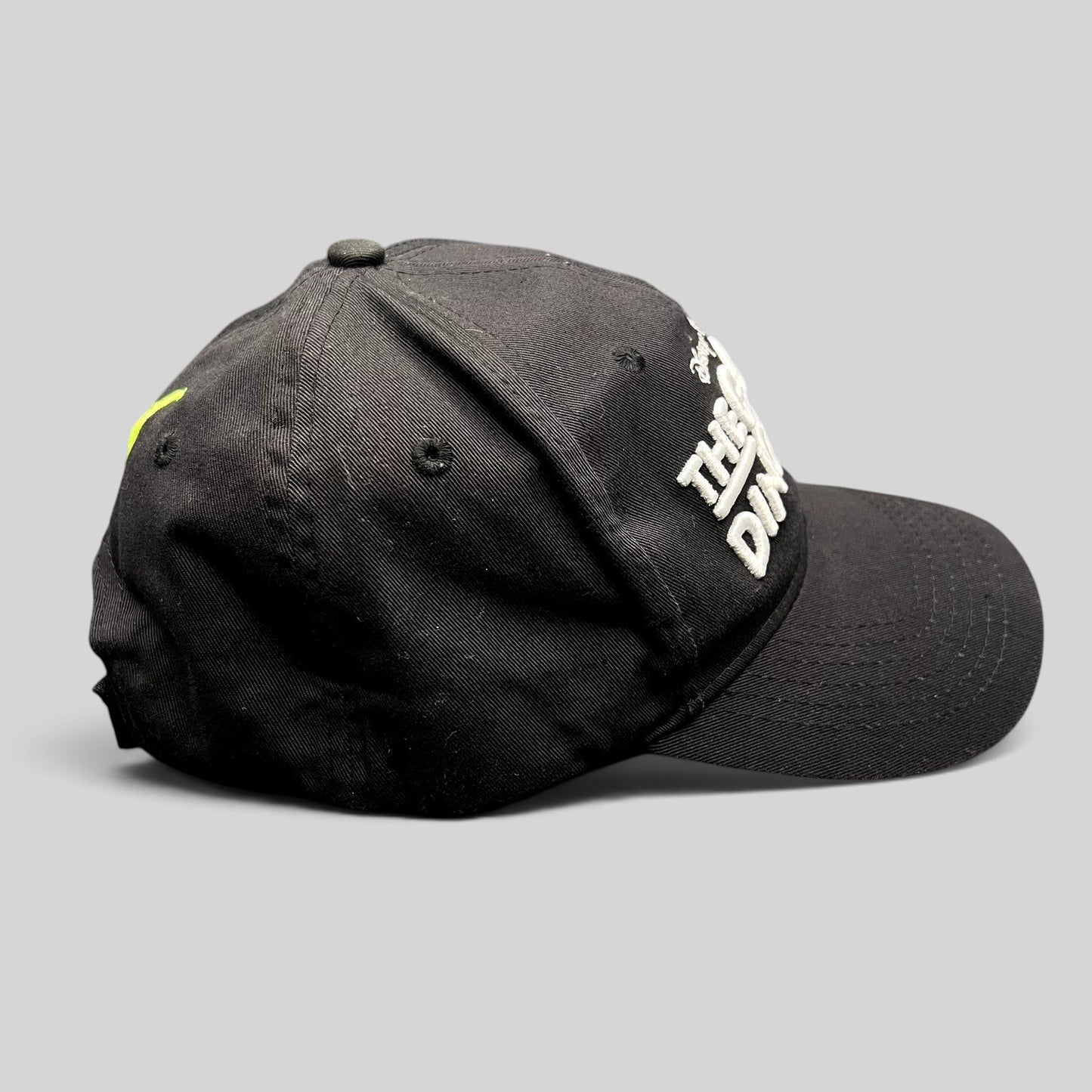 Raree Finds black Disney Pixar The Good Dinosaur strapback hat with white embroidered logo and curved brim
