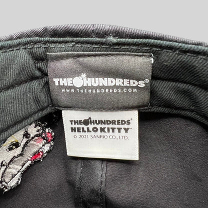 Raree Finds The Hundreds x Hello Kitty collaboration cap interior tags showing official Sanrio 2021 branding