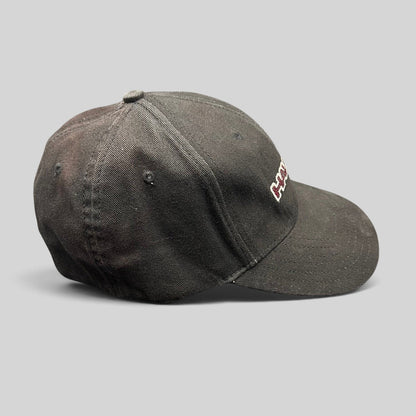 Raree Finds youth Tony Hawk black fitted skate hat with embroidered HAWK wordmark and bird logo in red and white