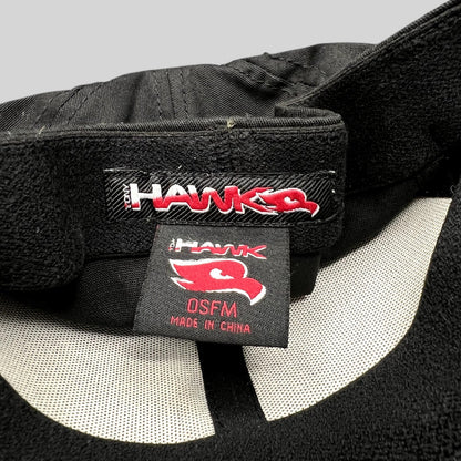 Raree Finds Tony Hawk strapback hat interior showing brand logo tag and red hawk icon on black fabric