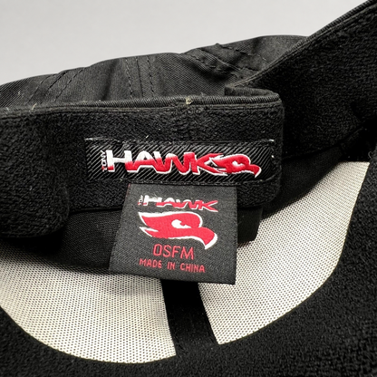 Raree Finds Tony Hawk strapback hat interior showing brand logo tag and red hawk icon on black fabric