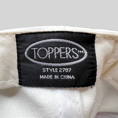 Raree Finds vintage Toppers brand label inside white Massachusetts State Police snapback hat