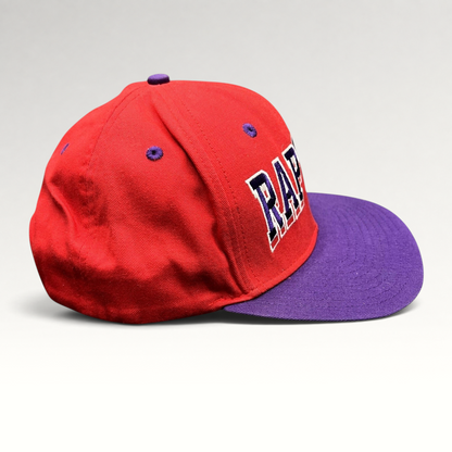 Raree Finds vintage Adidas Toronto Raptors NBA snapback hat in red and purple with embroidered Raptors lettering
