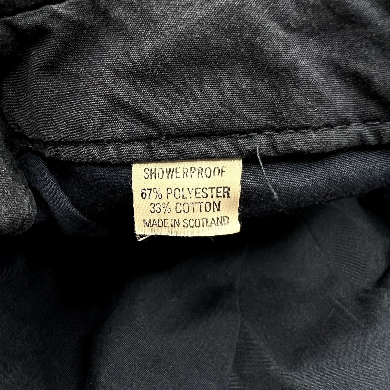 Raree Finds vintage Turnberry Scotland golf hat interior label showing showerproof polyester cotton material details