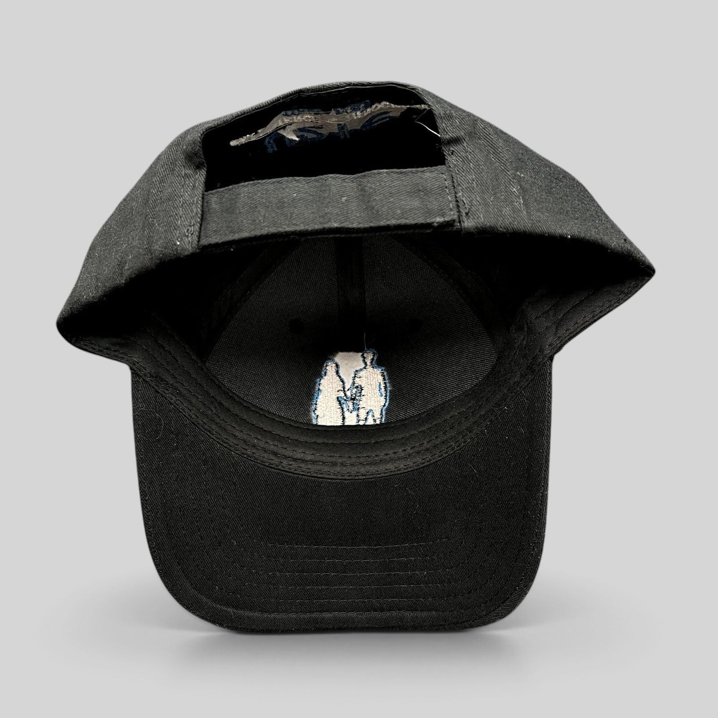 Raree Finds black U2 Experience + Innocence tour strapback hat with embroidered silhouette design on the interior
