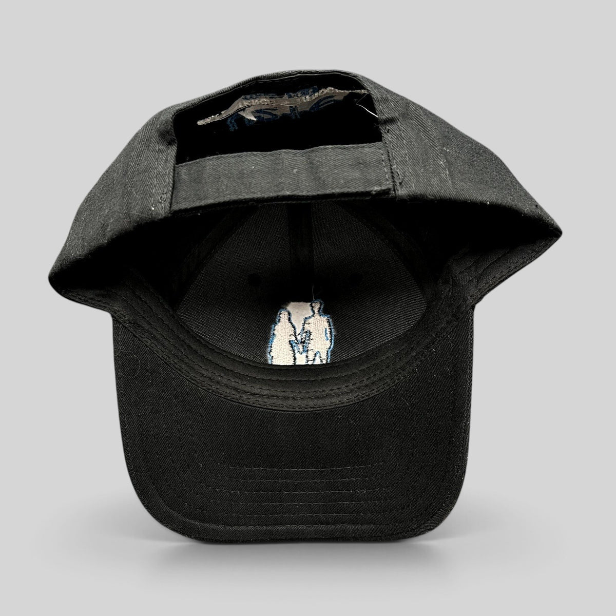 Raree Finds black U2 Experience + Innocence tour strapback hat with embroidered silhouette design on the interior