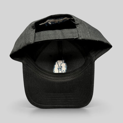 Raree Finds black U2 Experience + Innocence tour strapback hat with embroidered silhouette design on the interior