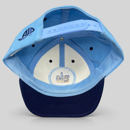 Raree Finds vintage AJD UCLA Bruins snapback hat interior view showing the adjustable strap and embroidered logo