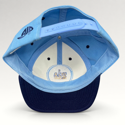 Raree Finds vintage AJD UCLA Bruins snapback hat interior view showing the adjustable strap and embroidered logo