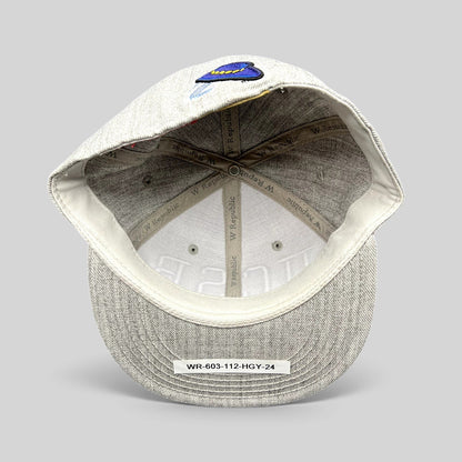 Raree Finds UCSB Gauchos fitted hat interior showing heather gray fabric, W Republic branding, and blue logo patch.