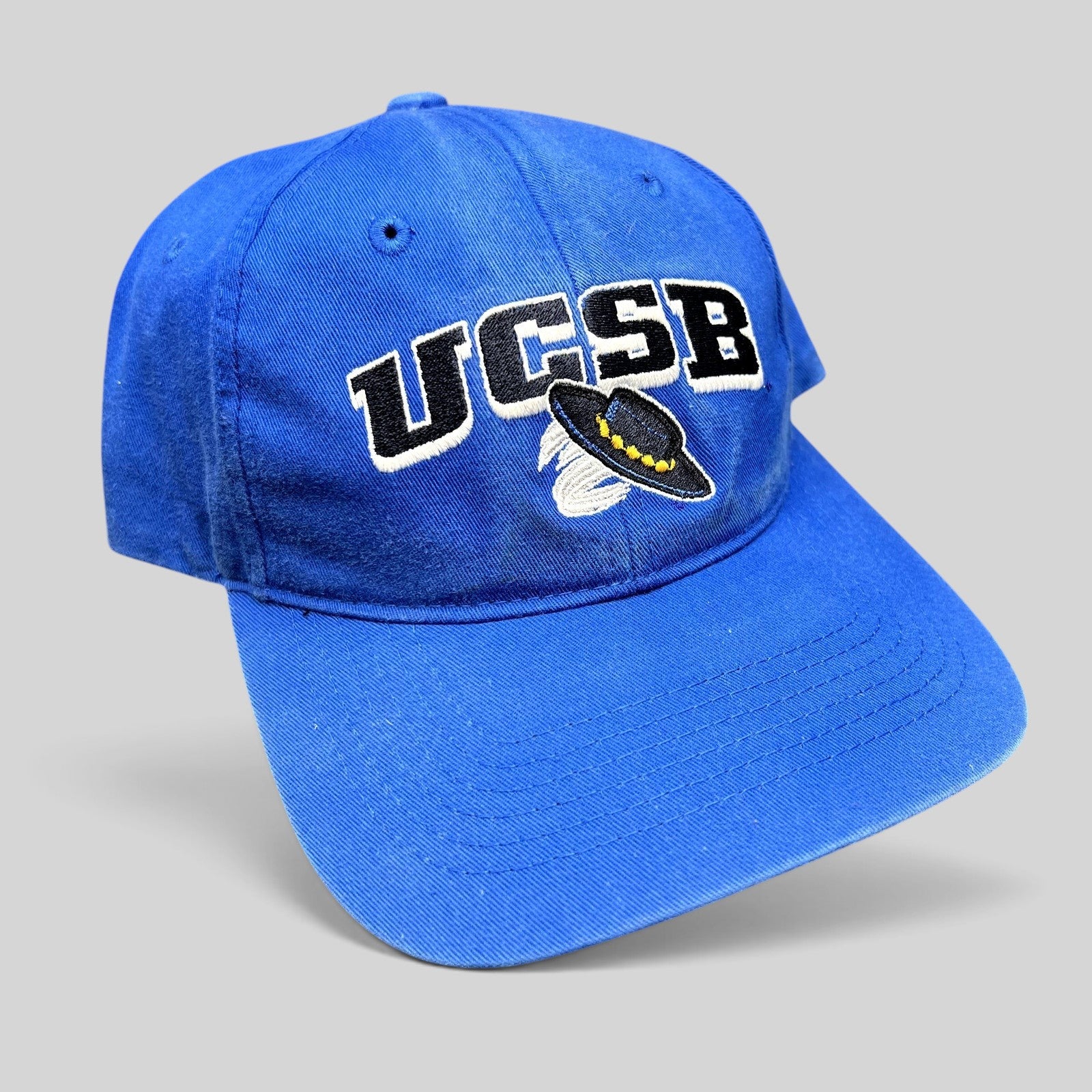 Raree Finds vintage royal blue UCSB Gauchos cotton strapback hat with embroidered university logo