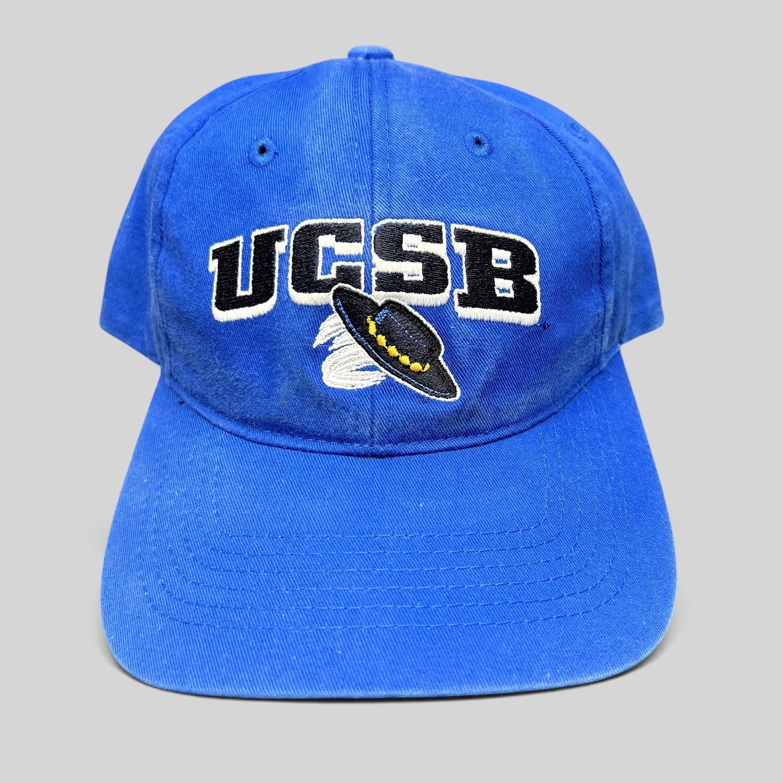 Raree Finds vintage royal blue UCSB Gauchos cotton strapback hat with embroidered university logo