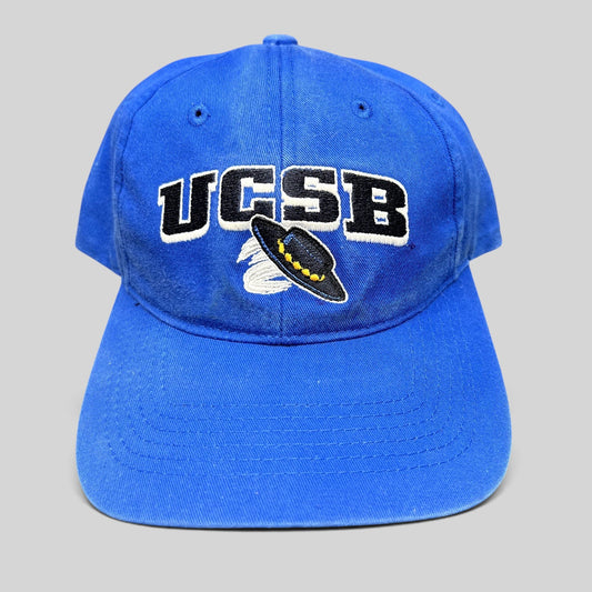 Raree Finds vintage royal blue UCSB Gauchos cotton strapback hat with embroidered university logo