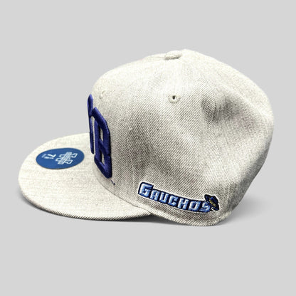 Raree Finds W Republic UCSB Gauchos fitted cap in heather gray with blue embroidery and side logo patch