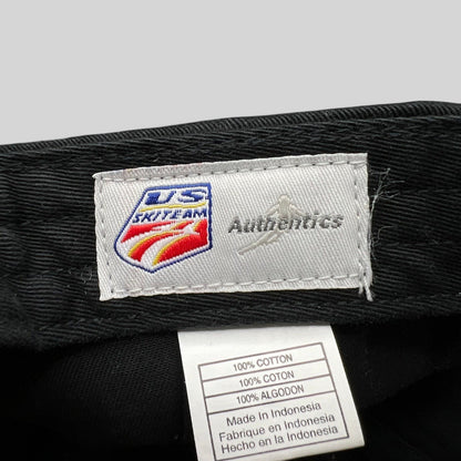 Raree Finds vintage 2006 USA Ski Team hat interior label showing Authentic USA branding and cotton fabric tag
