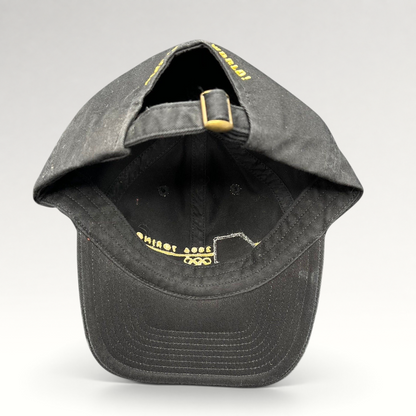 Raree Finds vintage 2006 USA Ski Team Torino Olympics black cotton strapback hat with gold embroidery and metal buckle