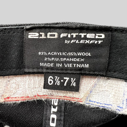 Raree Finds 2011 USASA National Championships hat interior label showing Flexfit 210 sizing and material composition
