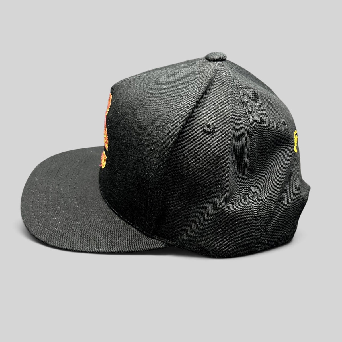Raree Finds vintage USC Trojans snapback hat in black cotton with cardinal and gold embroidered logo and flat brim
