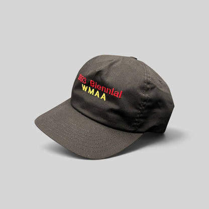Raree Finds vintage 1993 WMAA Biennial black snapback cap with red and yellow embroidery and a flat bill