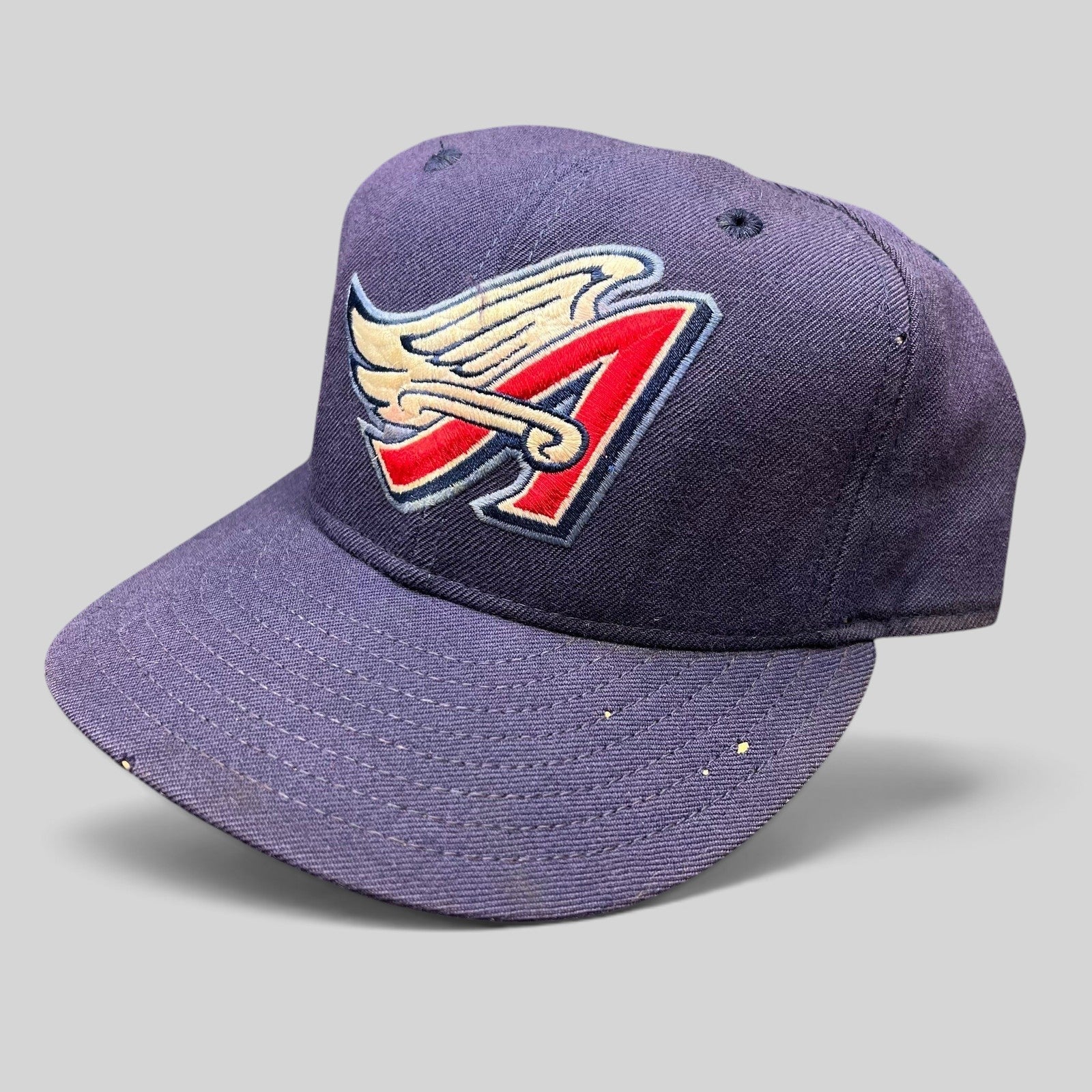 Raree Finds vintage New Era Diamond Collection Anaheim Angels navy wool 59FIFTY fitted hat with winged A logo