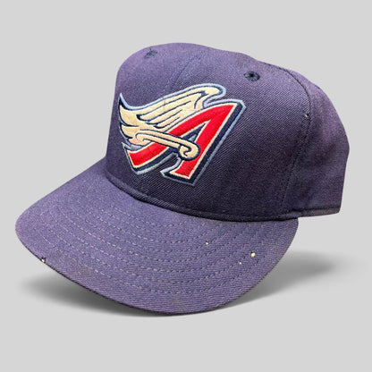 Raree Finds vintage New Era Diamond Collection Anaheim Angels navy wool 59FIFTY fitted hat with winged A logo
