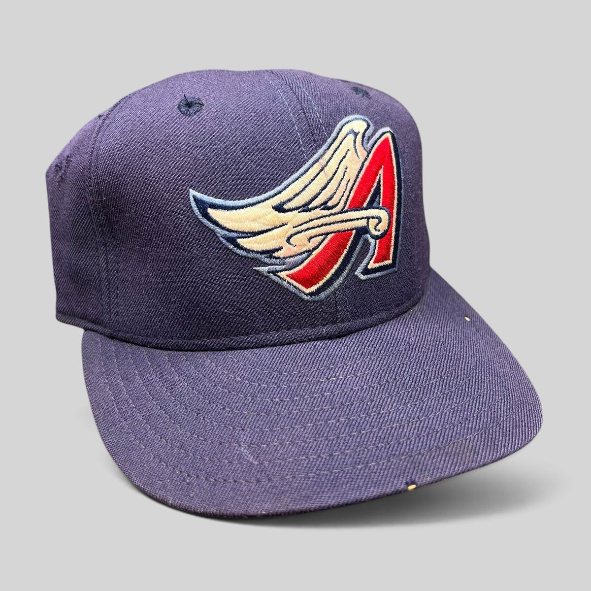 Raree Finds vintage navy wool New Era 59FIFTY Anaheim Angels Diamond Collection fitted hat with winged A logo