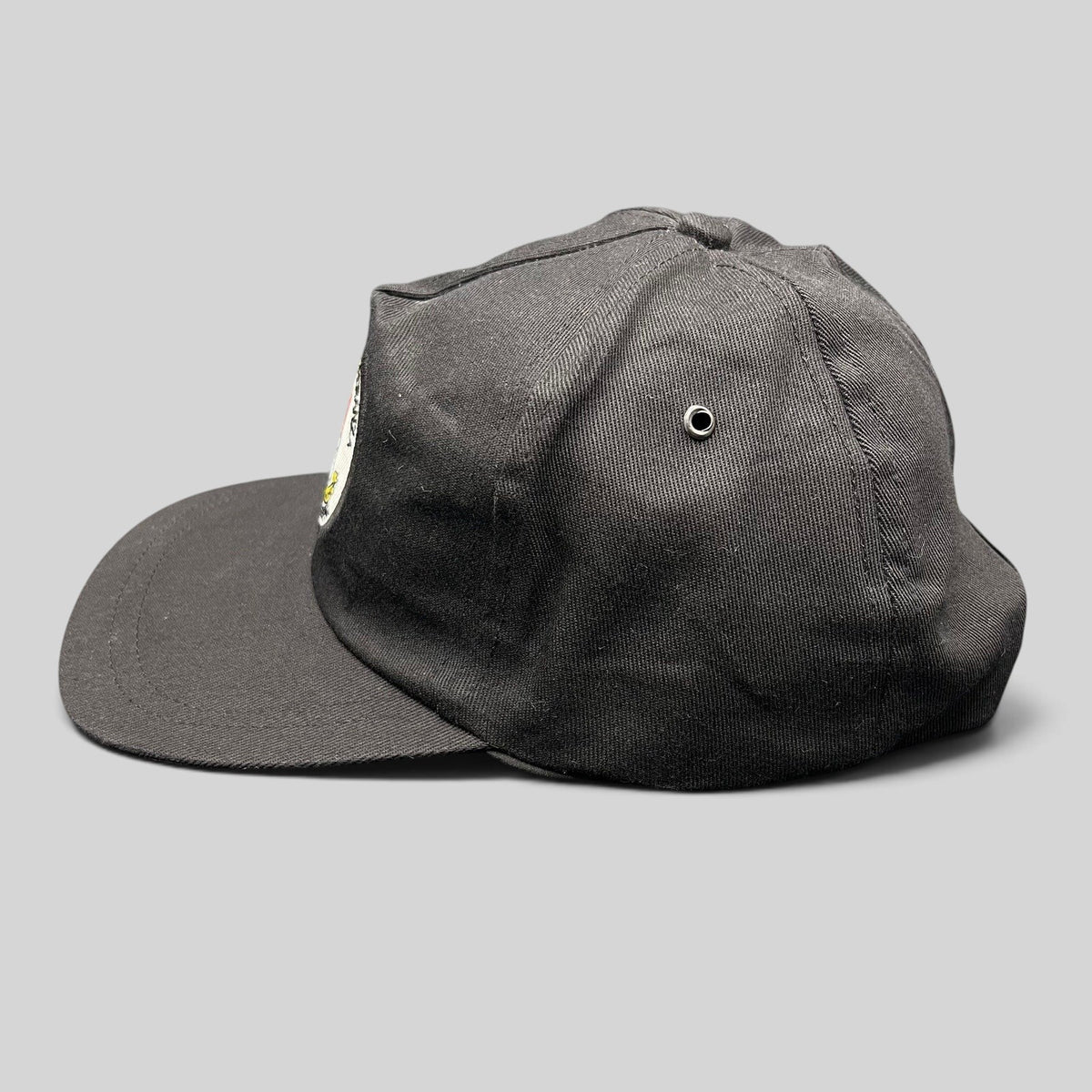 Raree Finds vintage black cotton snapback hat with Base Antártica Esperanza Argentina embroidered crest patch