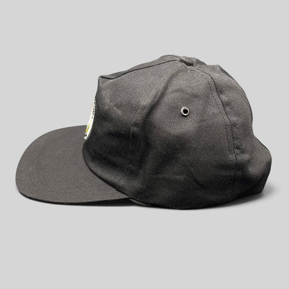 Raree Finds vintage black cotton snapback hat with Base Antártica Esperanza Argentina embroidered crest patch