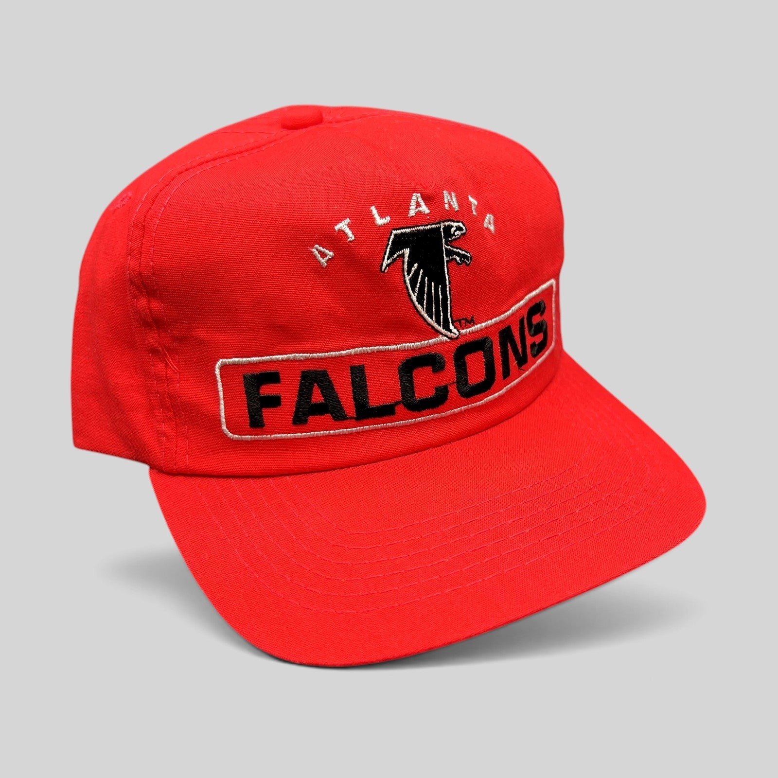 Raree Finds vintage red Atlanta Falcons Sports Specialties snapback hat with embroidered logo and wordmark