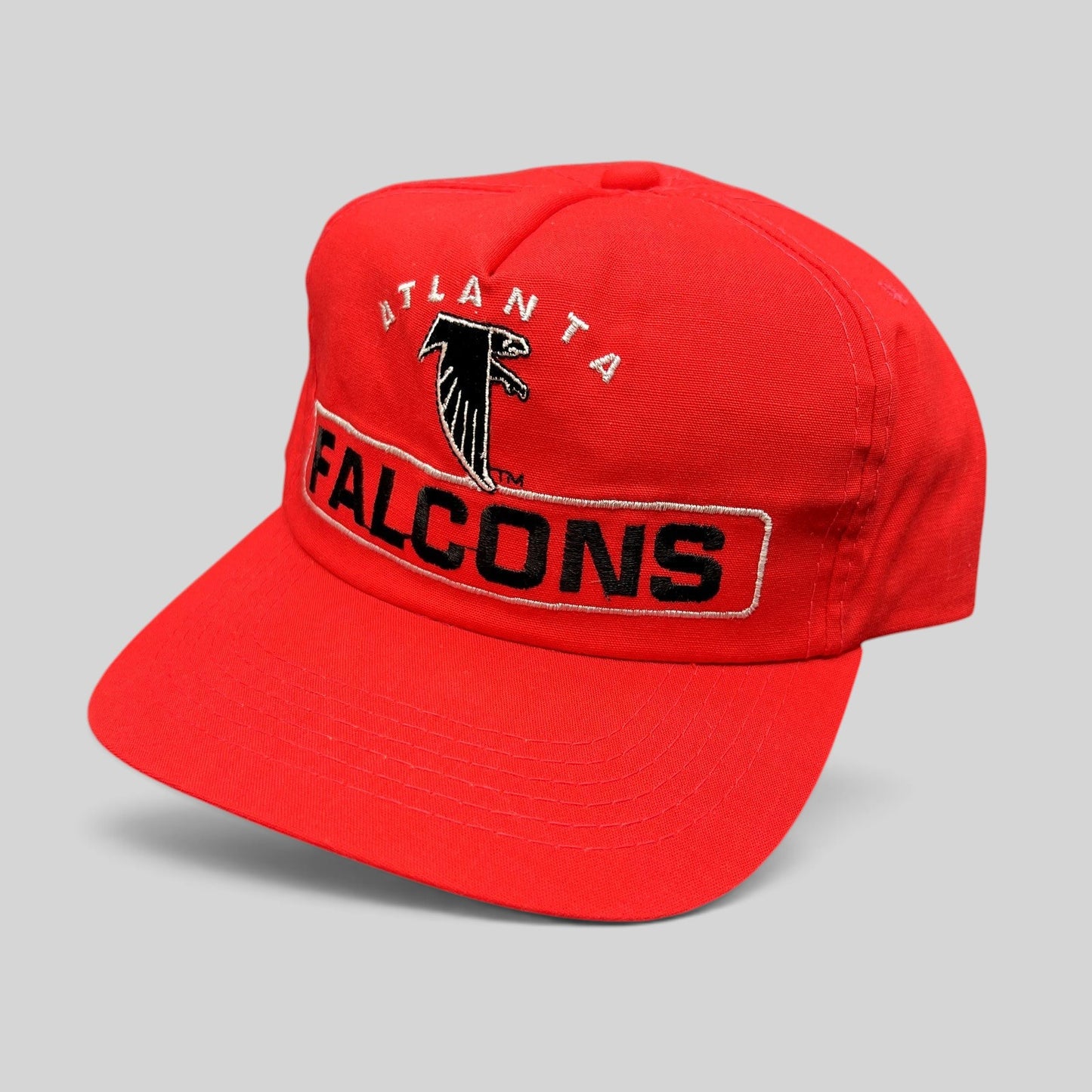 Raree Finds vintage red Atlanta Falcons Sports Specialties snapback hat with embroidered logo and wordmark