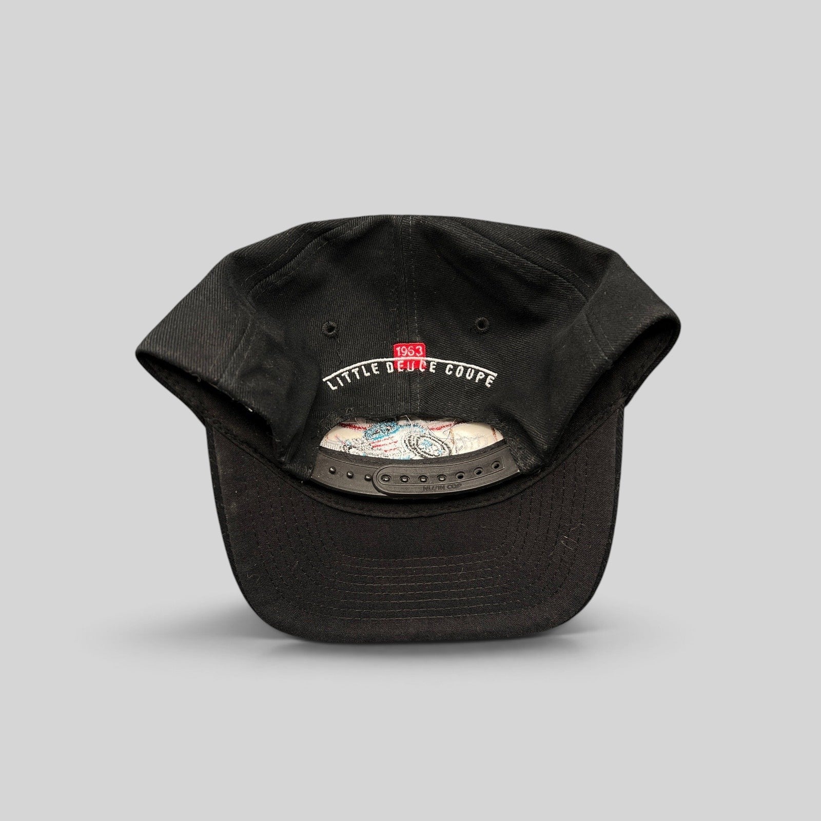 Raree Finds vintage 1990s Beach Boys snapback hat in black with Little Deuce Coupe 1963 embroidery on the back