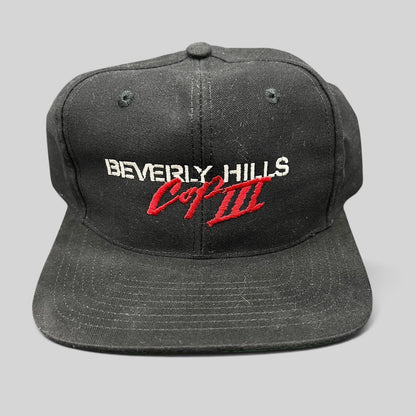 Raree Finds vintage 1994 Beverly Hills Cop III movie promo snapback hat in black with red and white embroidery