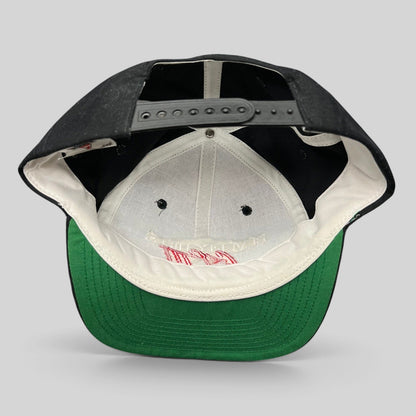 Raree Finds vintage 1994 Beverly Hills Cop III snapback hat interior showing green undervisor and black snap closure
