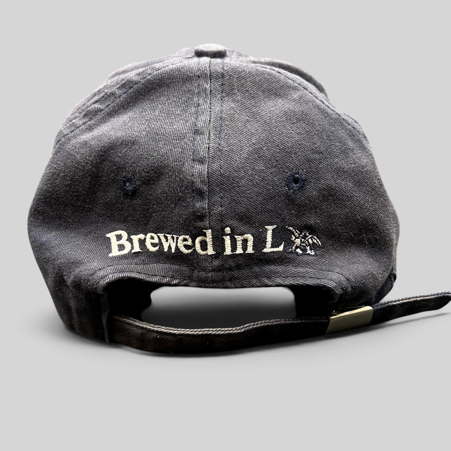 Raree Finds vintage Budweiser cotton twill strapback hat with Brewed in L.A. embroidery on the back