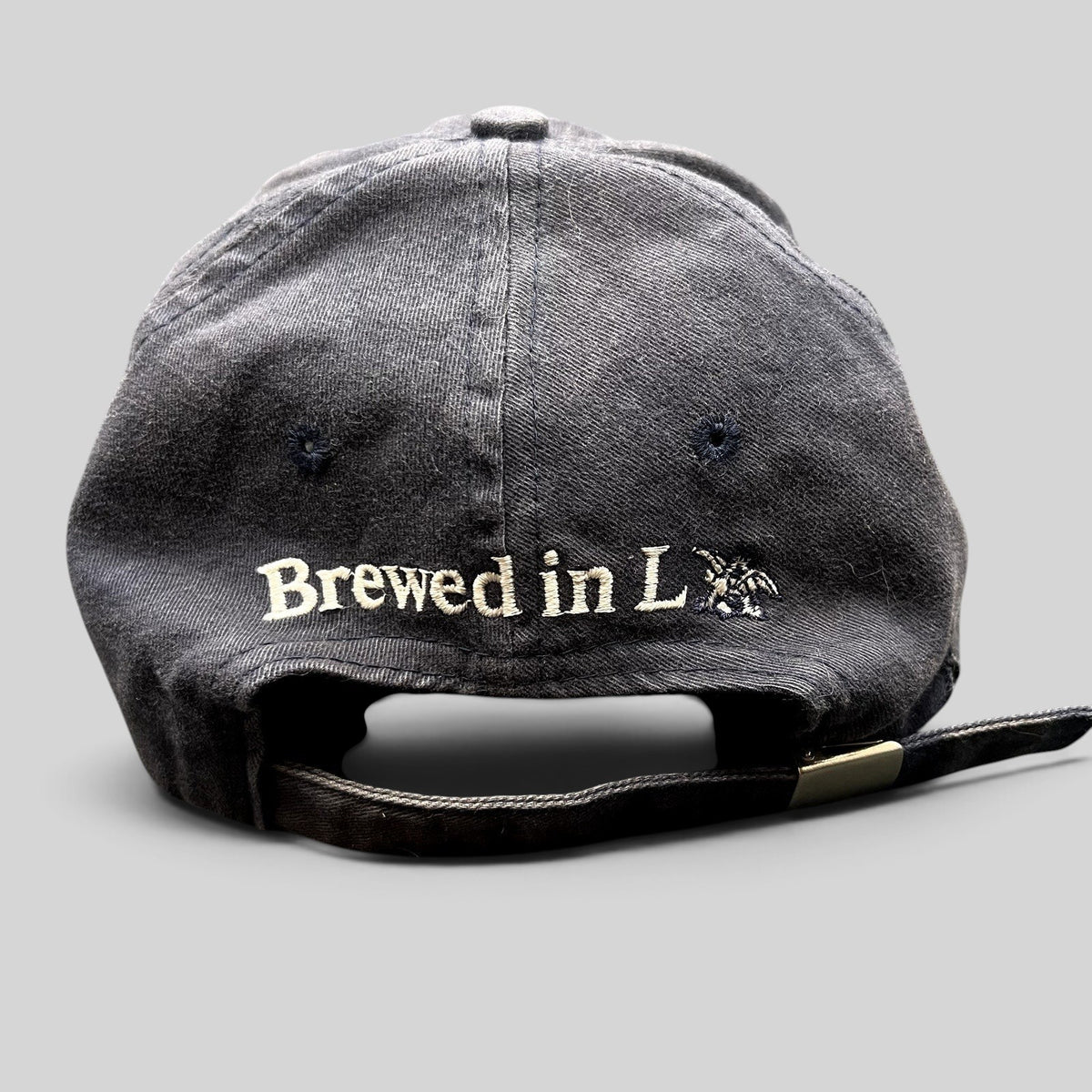 Raree Finds vintage Budweiser cotton twill strapback hat with Brewed in L.A. embroidery on the back