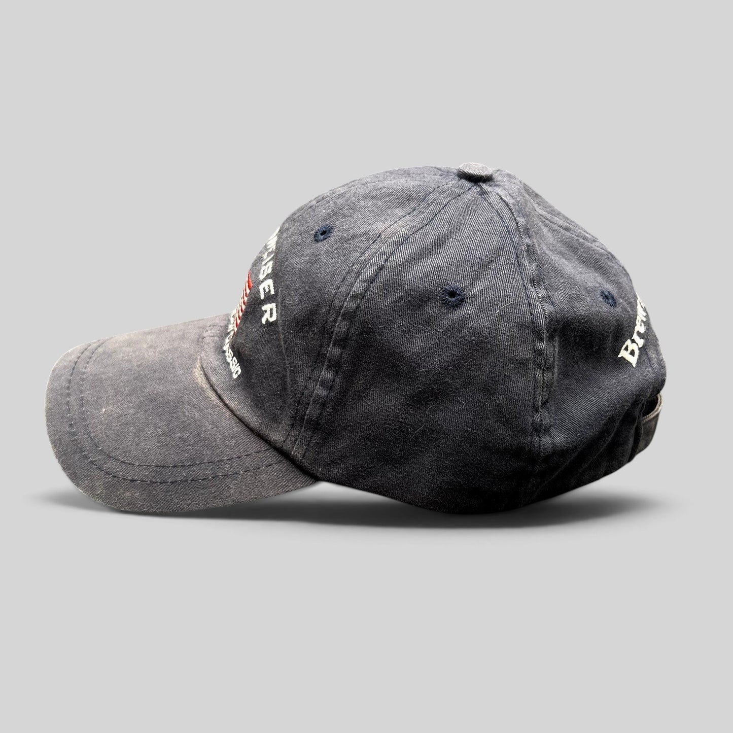Raree Finds vintage Budweiser American Classic cotton twill strapback hat with American flag and Brewed in L.A. detail