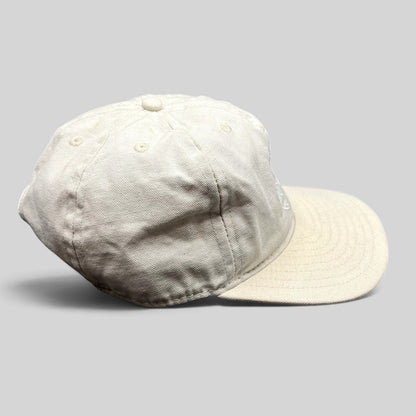 Raree Finds vintage Y2K Ojai Surf Club natural canvas strapback hat with a structured crown and flat brim profile.