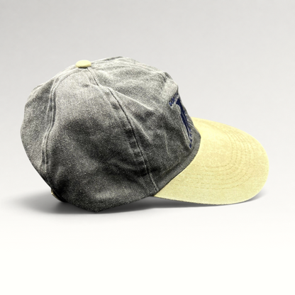 Raree Finds vintage Cobra Caps two-tone charcoal and khaki strapback hat with South Side Scuba Bermuda embroidery